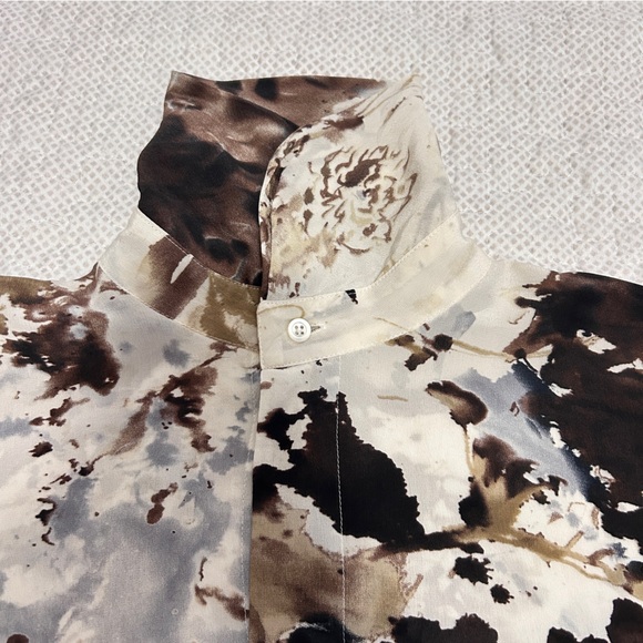 Eskandar 100% Silk Abstract Print Shirt – Oversized Fit - Picture 5 of 13